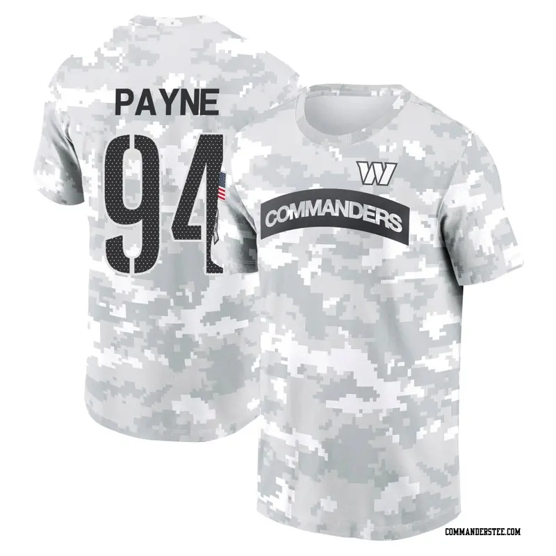 Men's Washington Commanders ＃94 Daron Payne Camo Arctic 2024 Salute to Service Performance T-Shirt